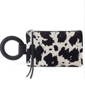 HOBO Storm Wristlet Calf Cow Print NWT